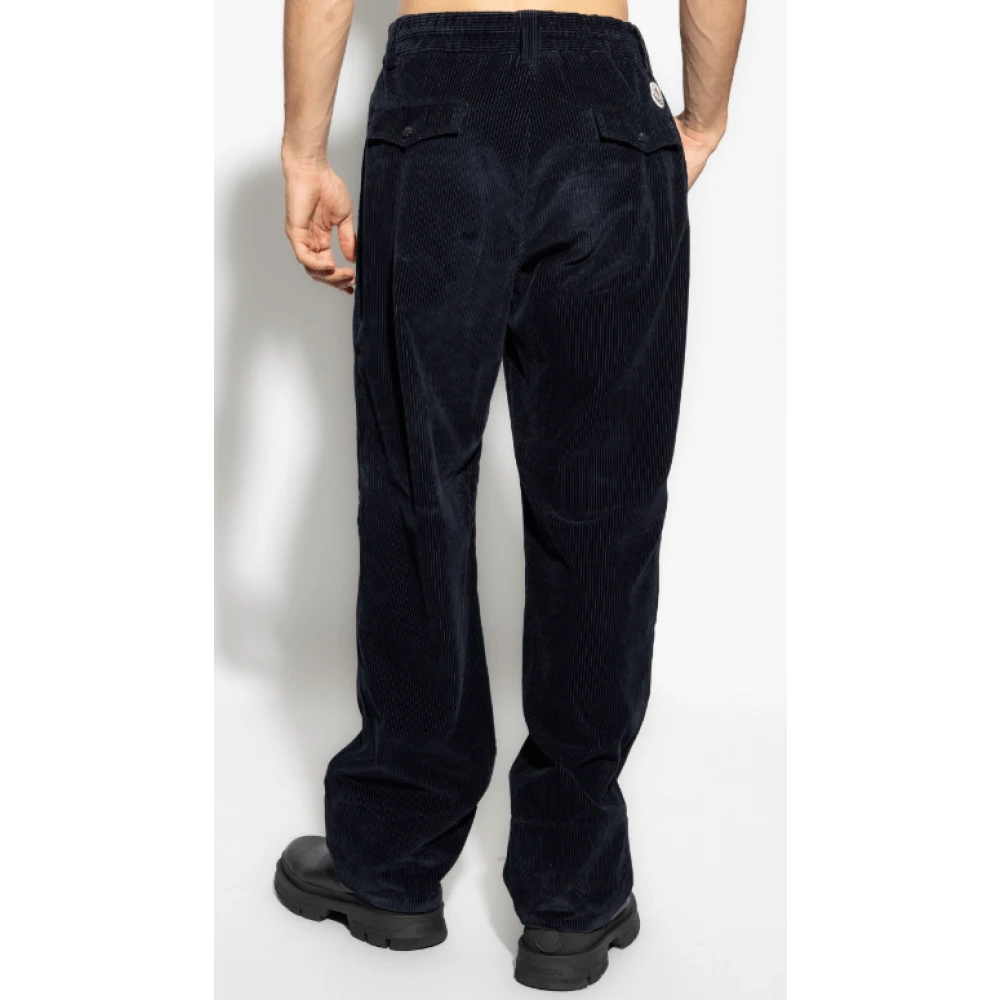 Moncler Blauwe Corduroy Broek met Geribbelde Details Blue Heren