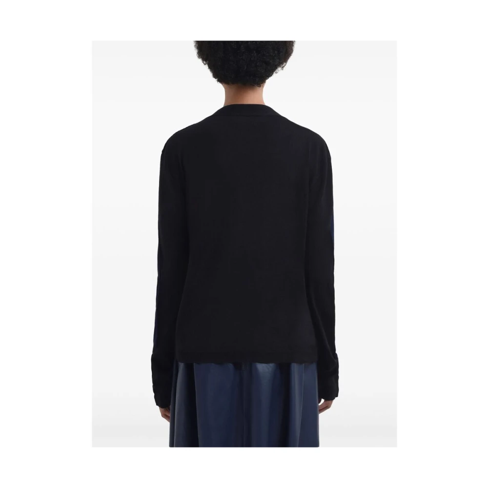 Marni Navy Blauwe Gebreide Trui Blue Dames