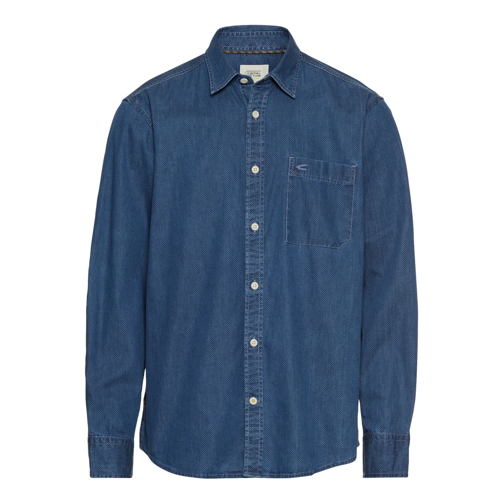 camel active Gedrukt overhemd met lange mouwen Blue Heren