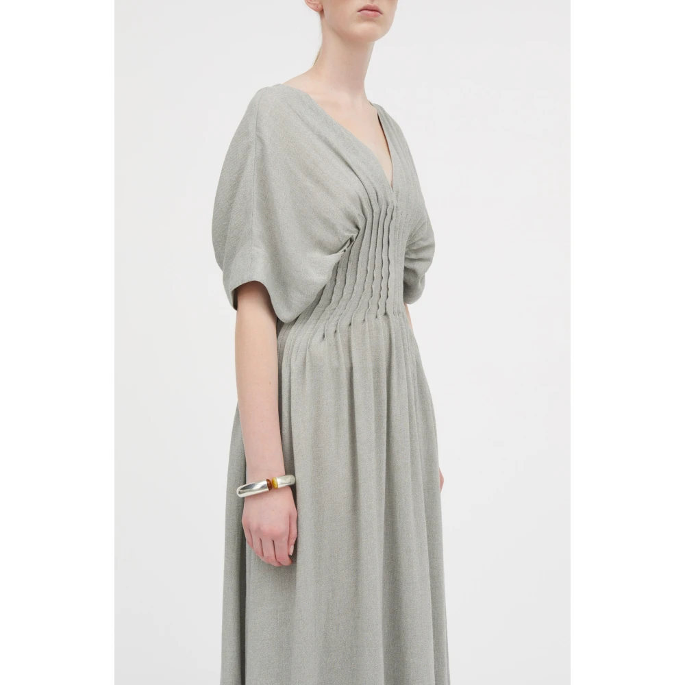 Mark Kenly Domino Tan Geplooide Dashika Jurk Licht Mos Green Dames