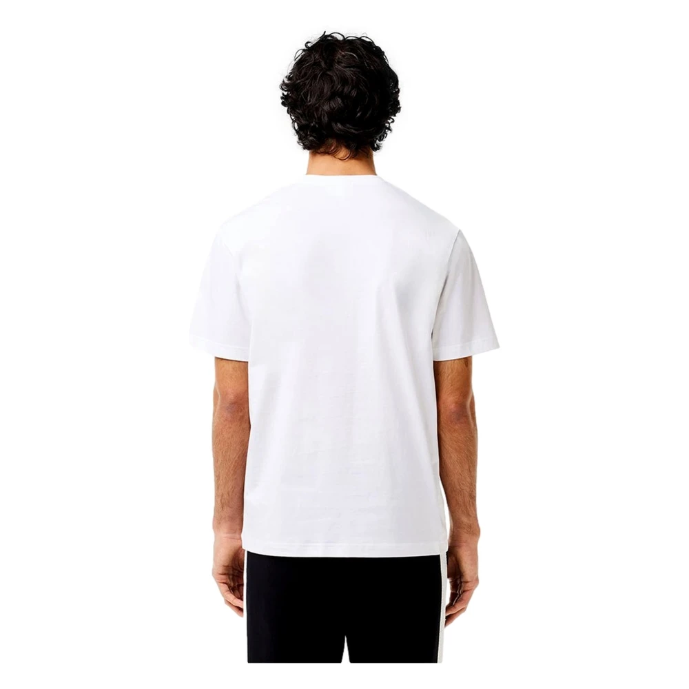 Lacoste Witte University Logo Tee Shirt White Heren