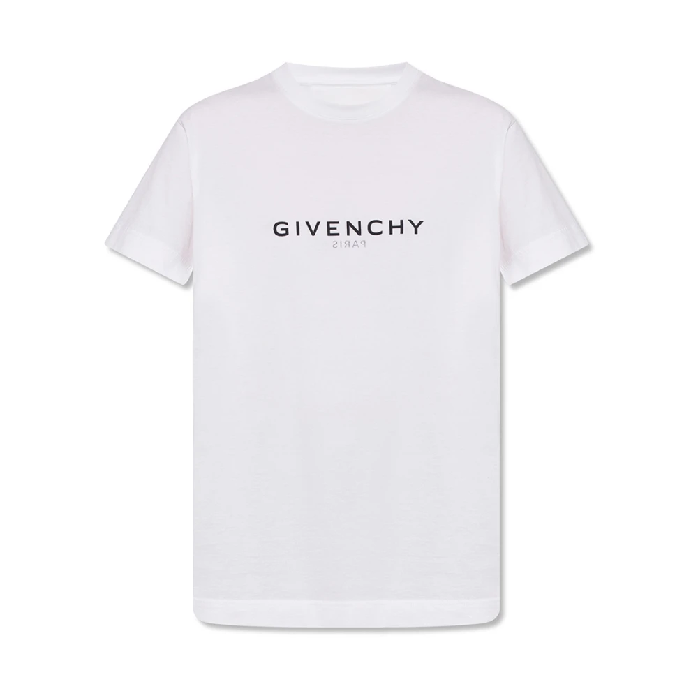 Givenchy Logo Print Ronde Hals T-shirt White Heren