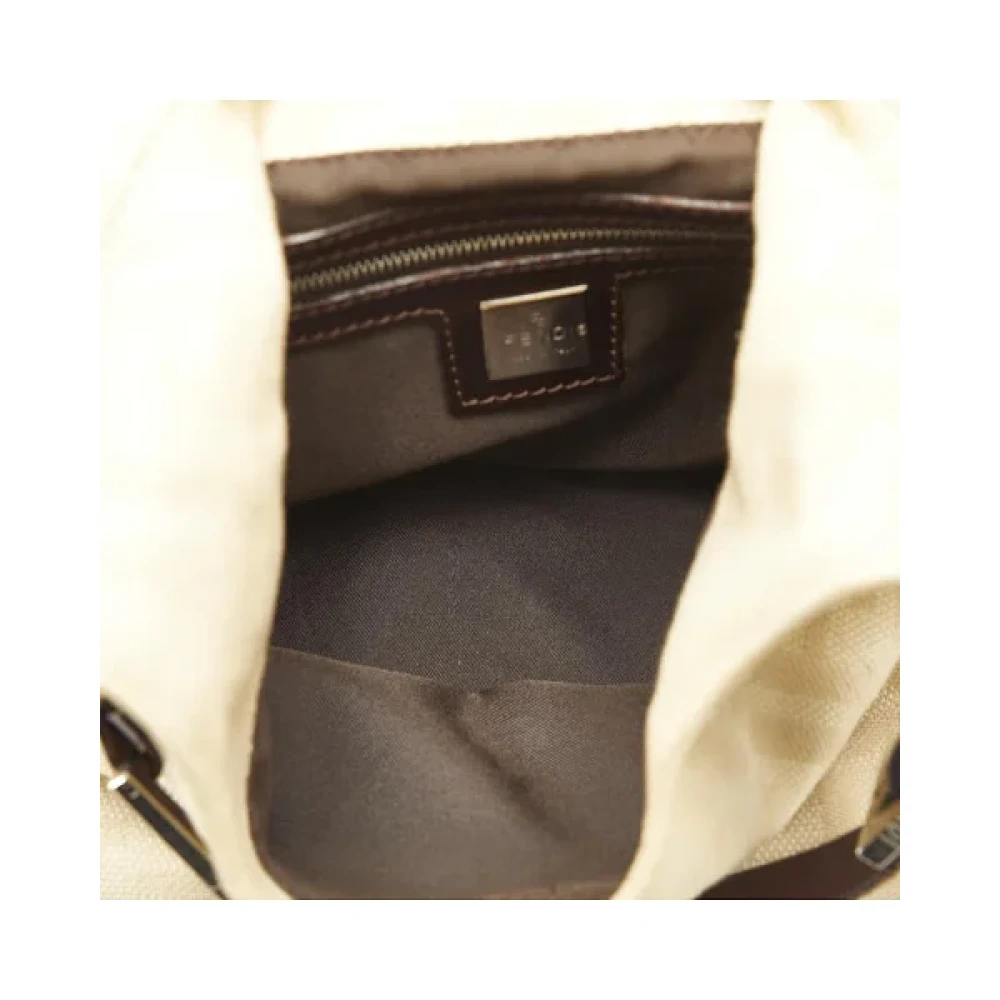 Fendi Vintage Pre-owned Cotton fendi-bags Beige Dames