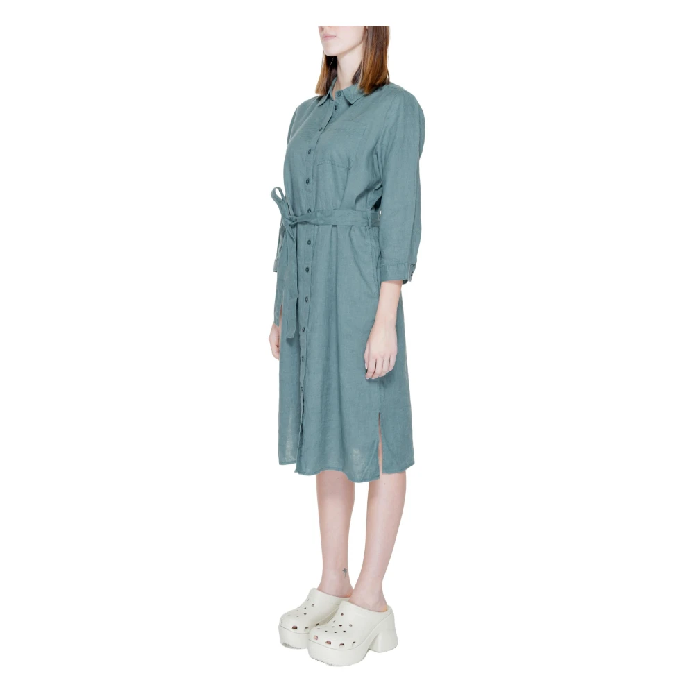 Street One Groene Linnen Knoopjurk Green Dames