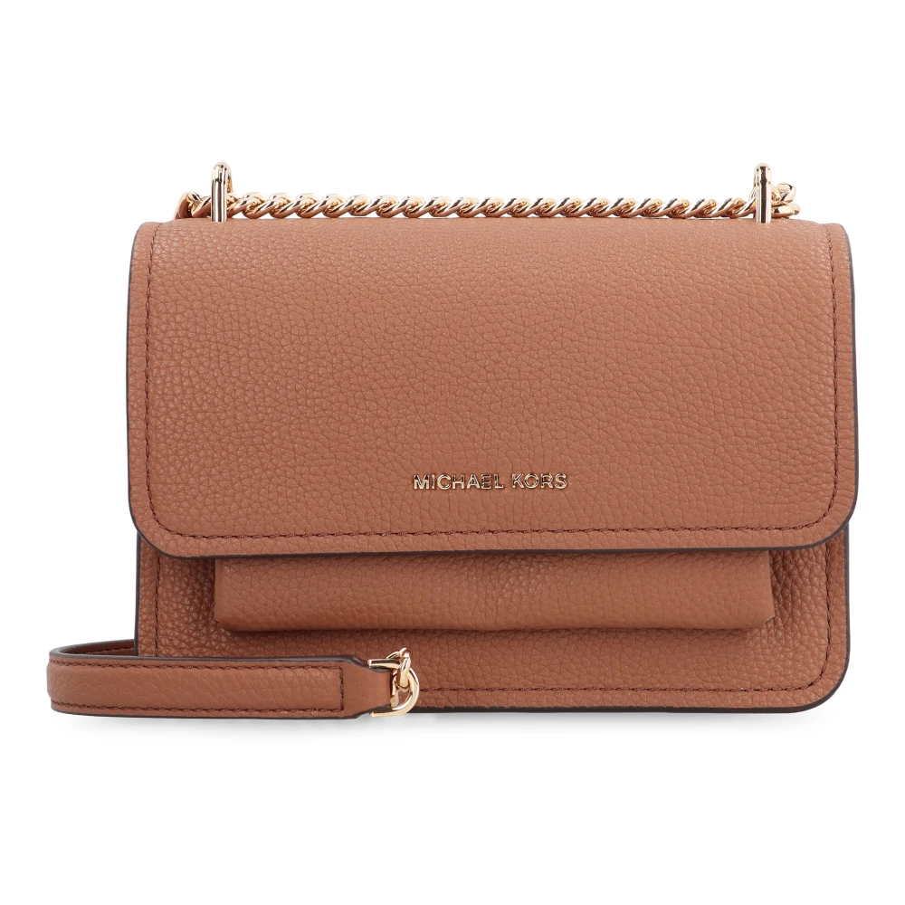 Michael Kors Women's Brown Cross Body Bags, One Size, Leather Crossbody Bag With Chain Strap