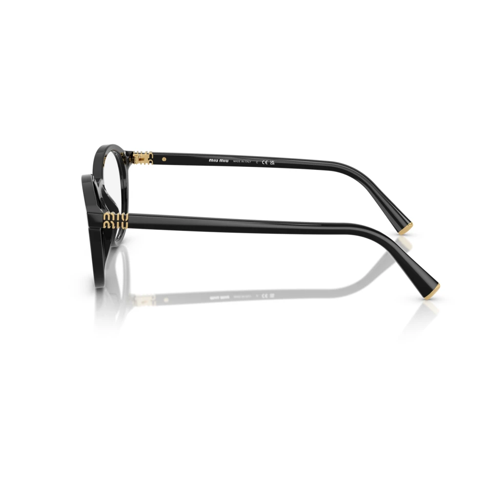 Miu Stijlvolle Bril in Gouden Kleur Black Dames