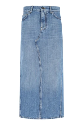 Blå Denimkjol med Fickor