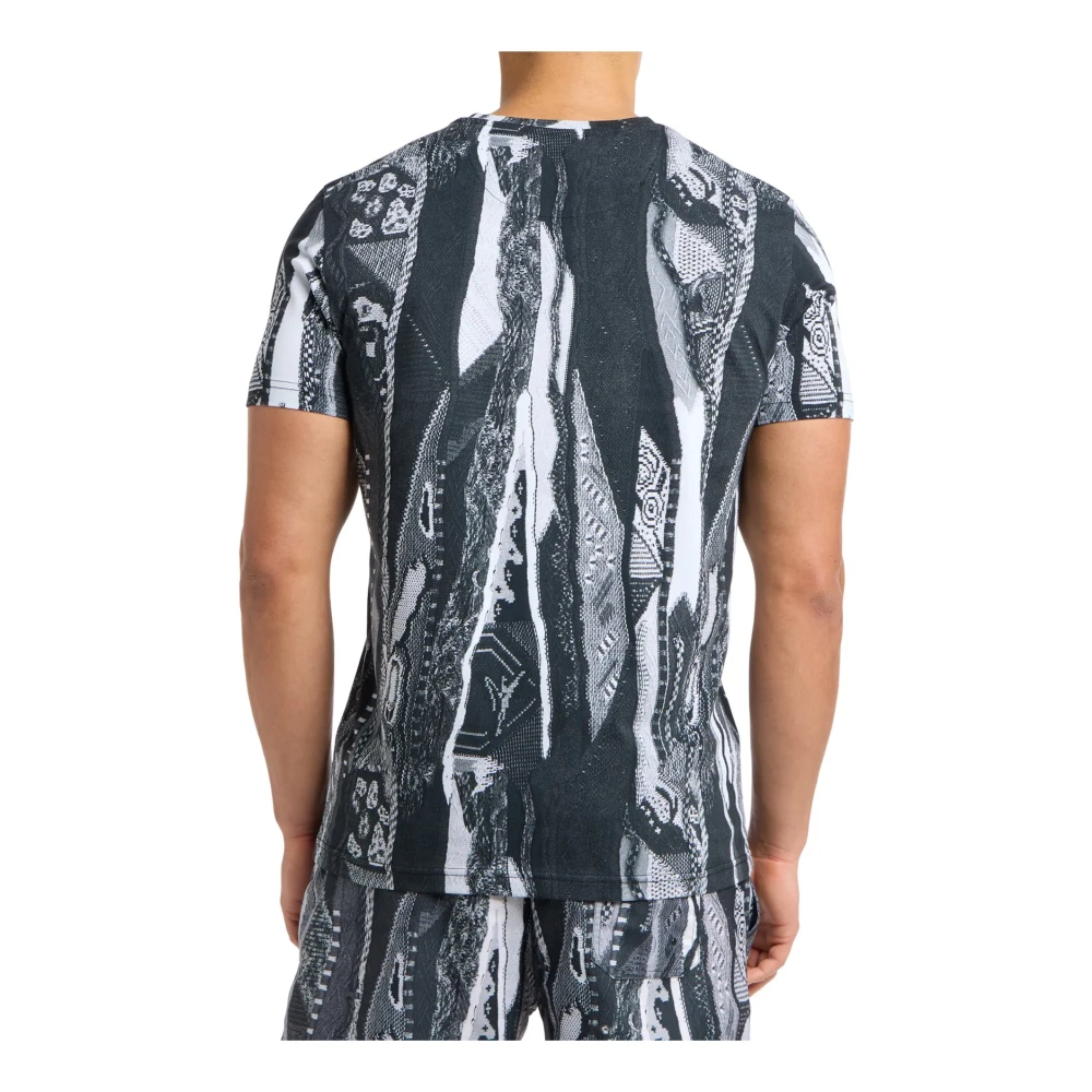 carlo colucci Zwart Heren T-shirt Stijlvolle Tee Multicolor Heren