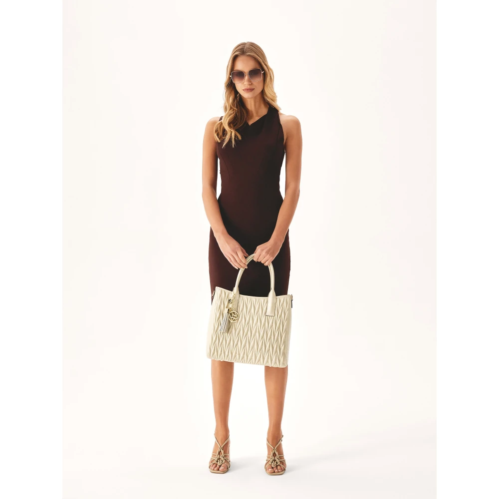 Kazar Ruime handtas gemaakt van indrukwekkend gedecoreerd leer Beige Dames