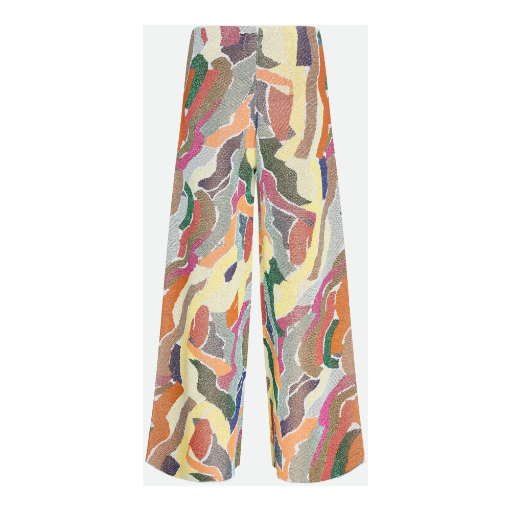 Circus Hotel Kleurrijke Fantasie Palazzo Broek met Lurex Multicolor Dames