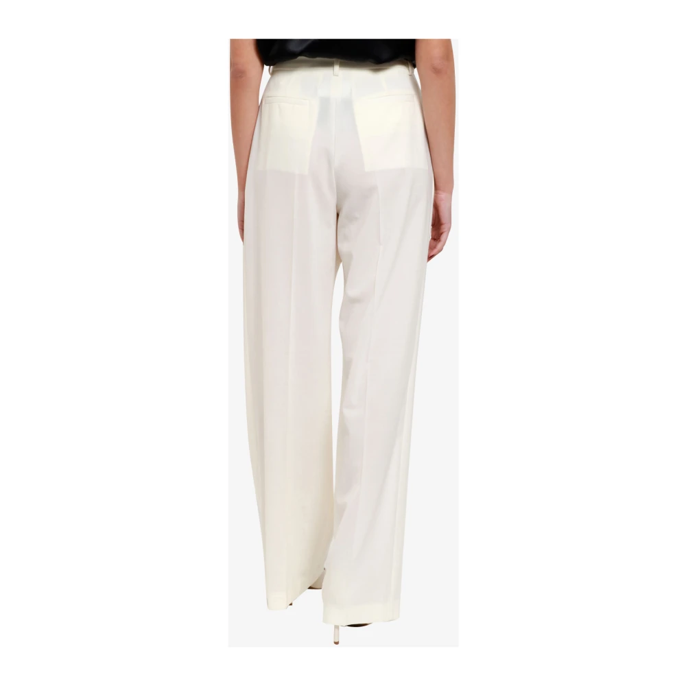Erika Cavallini Crème Wol Straight Leg Broek Beige Dames