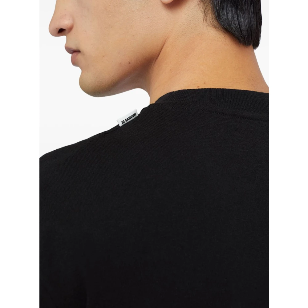 Jil Sander Zwart Zak T-shirt Stijlvolle Casual Shirt Black Heren