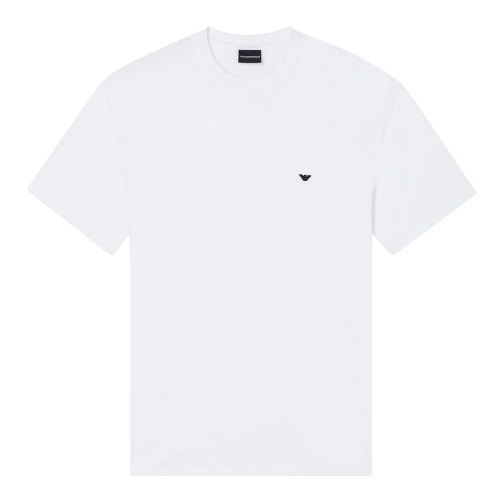Emporio Armani Mannelijk Wit Tops Heren, Xl, T-Shirt Met Korte Mouwen
