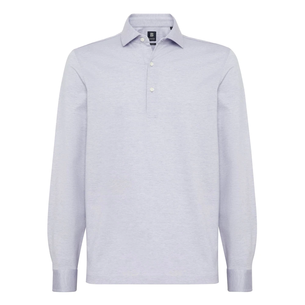 Boggi Milano B Jersey Polo Shirt Van Katoenen Jersey Regular Fit Blue Heren
