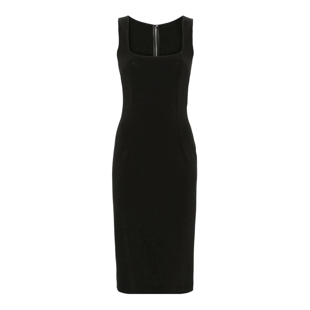 Dolce & Gabbana Elegante Midi Jurk Black Dames