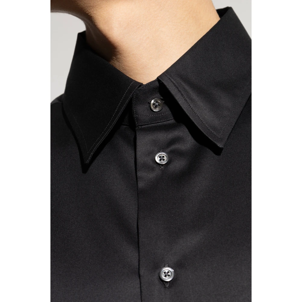 Emporio Armani Katoenen overhemd Black Heren