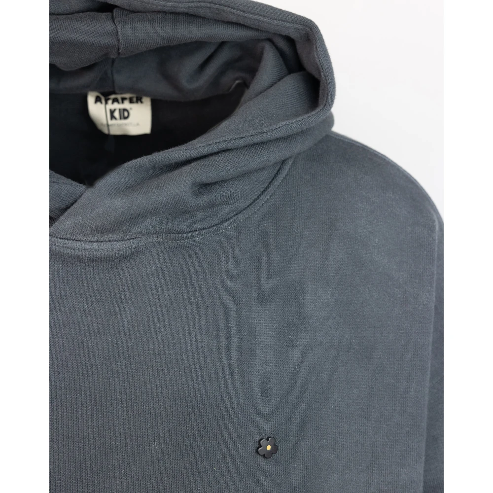 A Paper Kid Grijze Oversized Hoodie met Pin Gray Heren