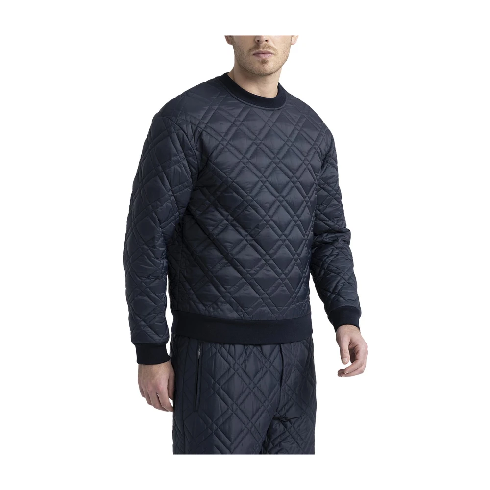PESERICO Technische microvezel en jersey gewatteerde sweatshirt Blue Heren