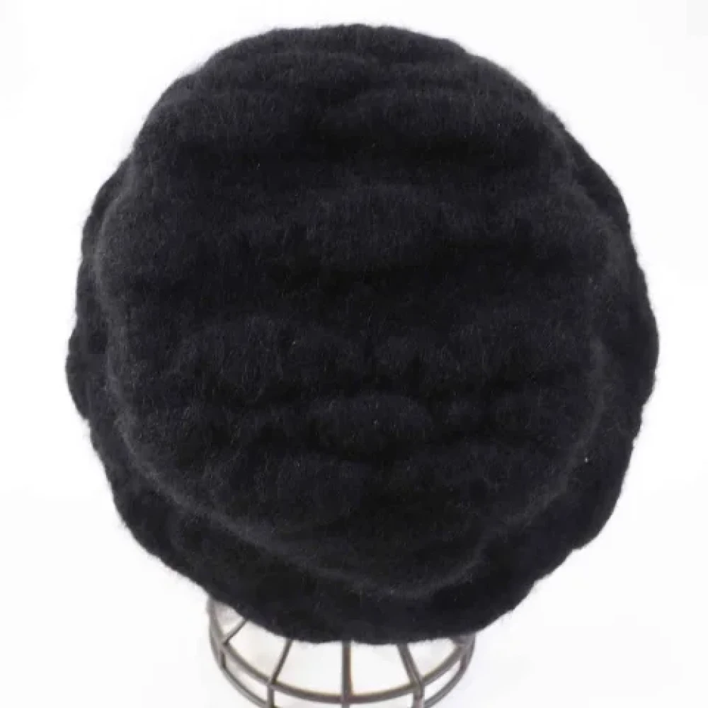 Chanel Vintage Pre-owned Fabric hats Black Dames