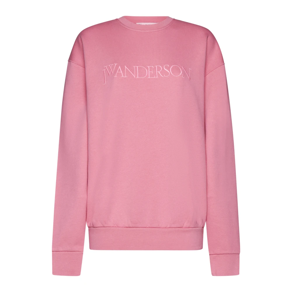 JW Anderson Roze Logo Borduurwerk Sweatshirt Pink Dames