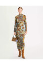 robe-midi-a-motifs-avec-col-roule