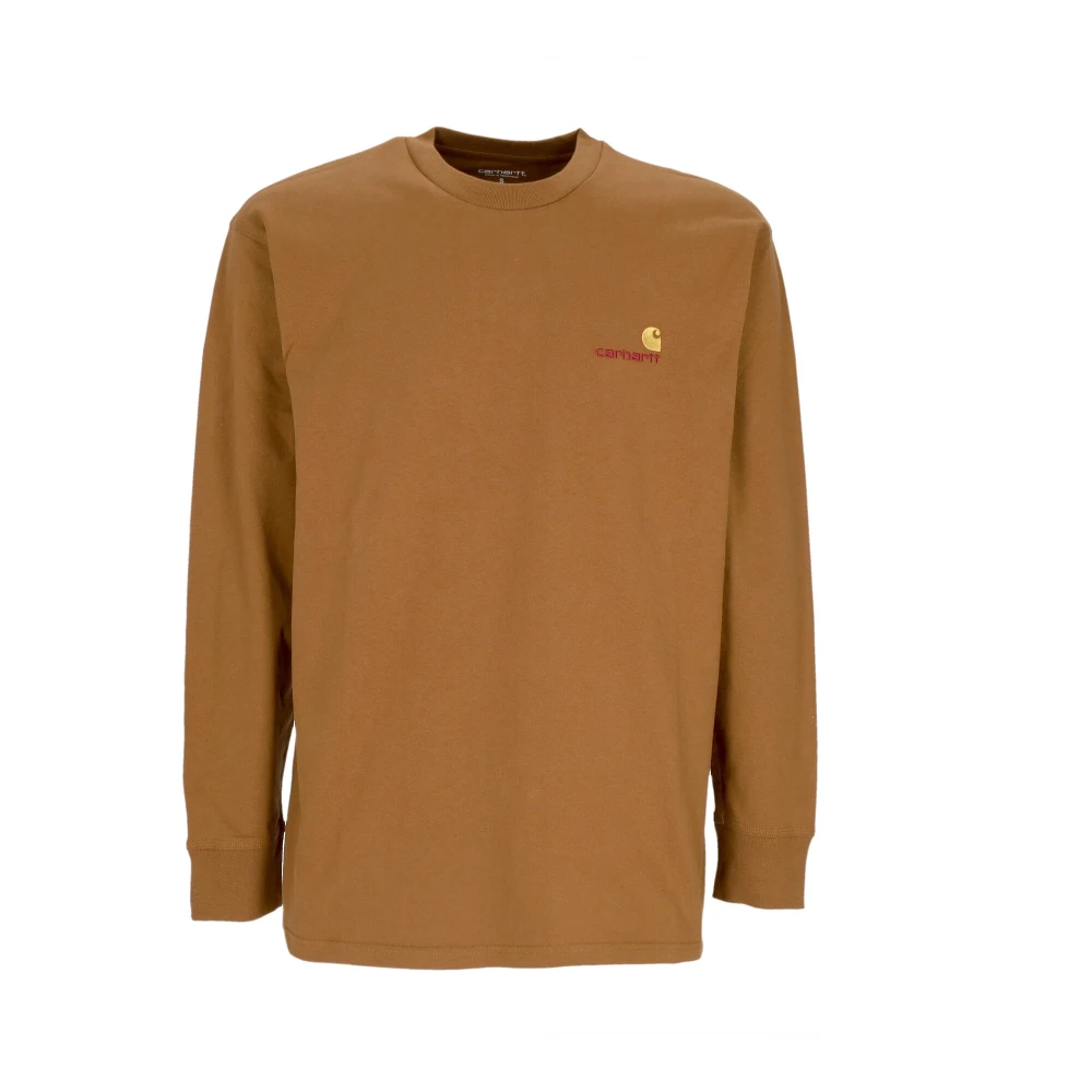 Carhartt WIP Script Longsleeve Tee in Bruin Brown Heren