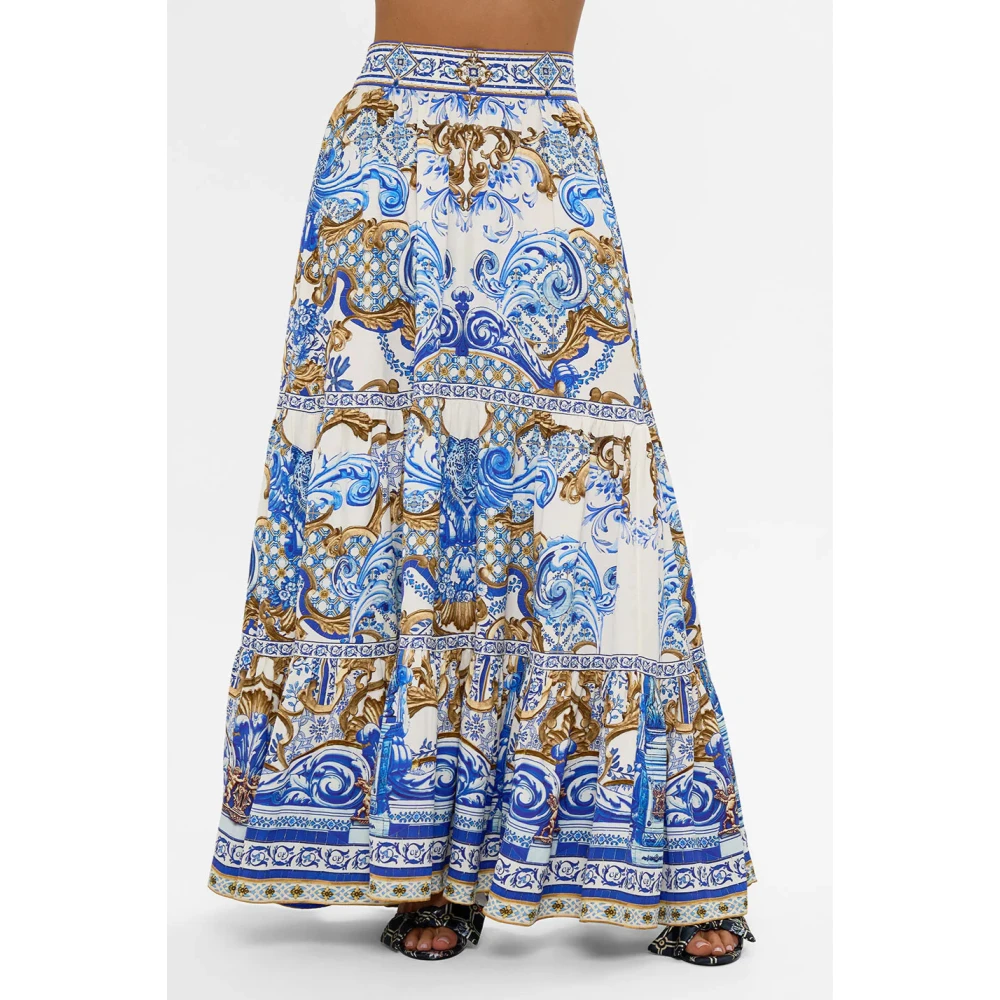 Camilla Hoge Taille Gelaagde Rok Azul Adventures Blue Dames