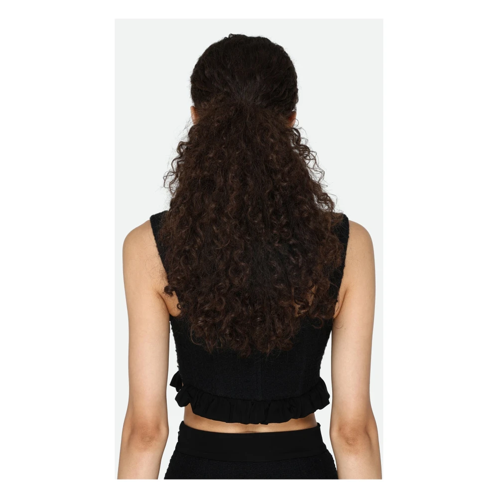 pinko Zwarte Basic Top met Zijrits Black Dames