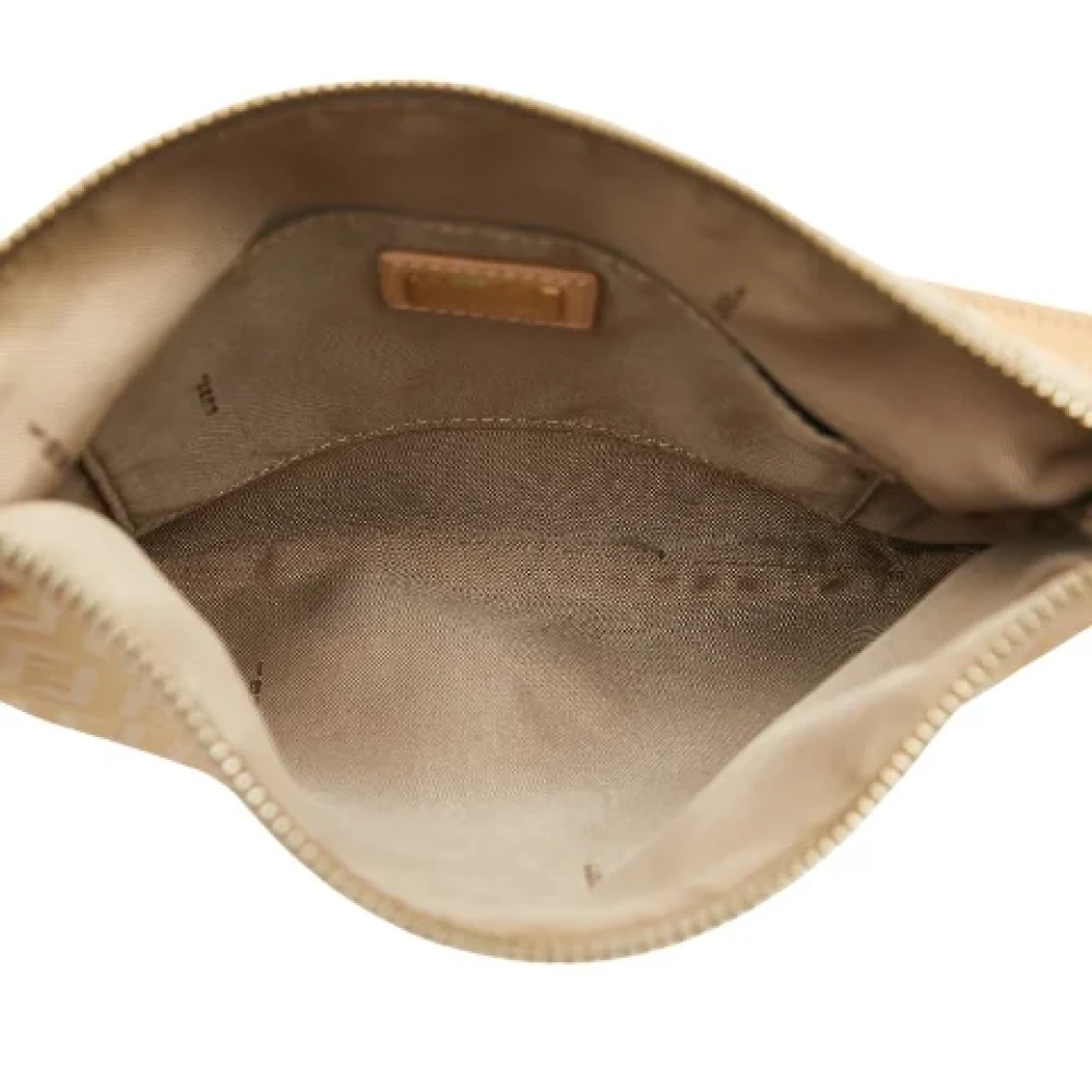 Fendi Vintage Pre-owned Canvas shoulder-bags Beige Dames
