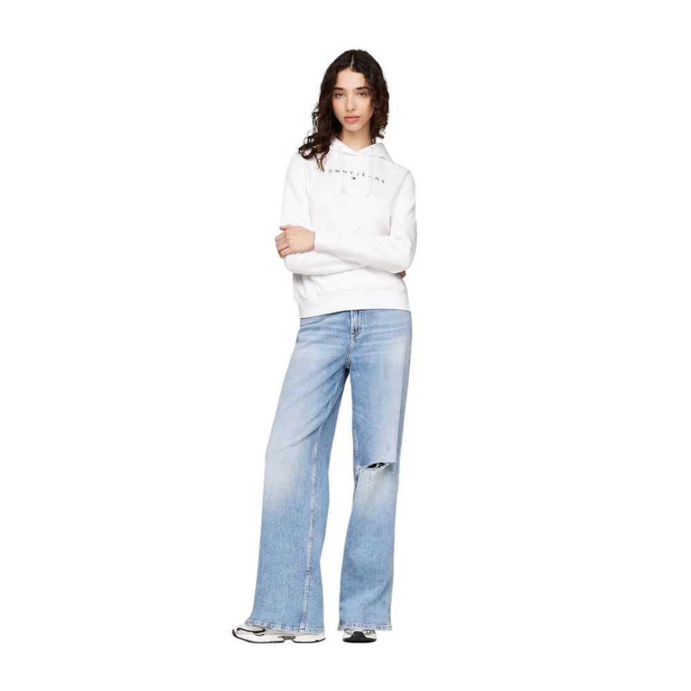 Tommy Jeans Hoodie Sweatshirt White Dames