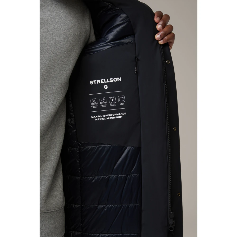Strellson Winterjas met capuchon en verborgen sluiting Blue Heren