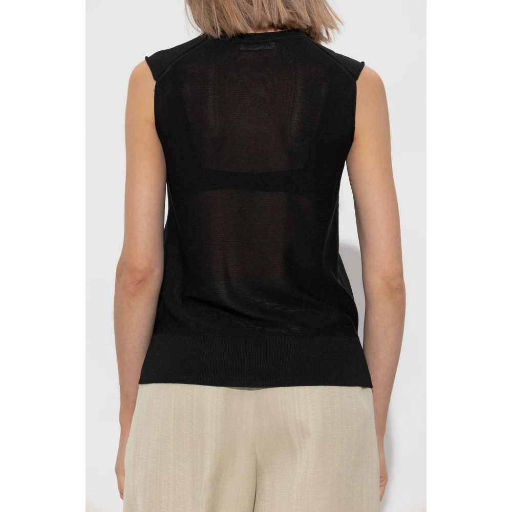 Jil Sander Mouwloze top Black Dames