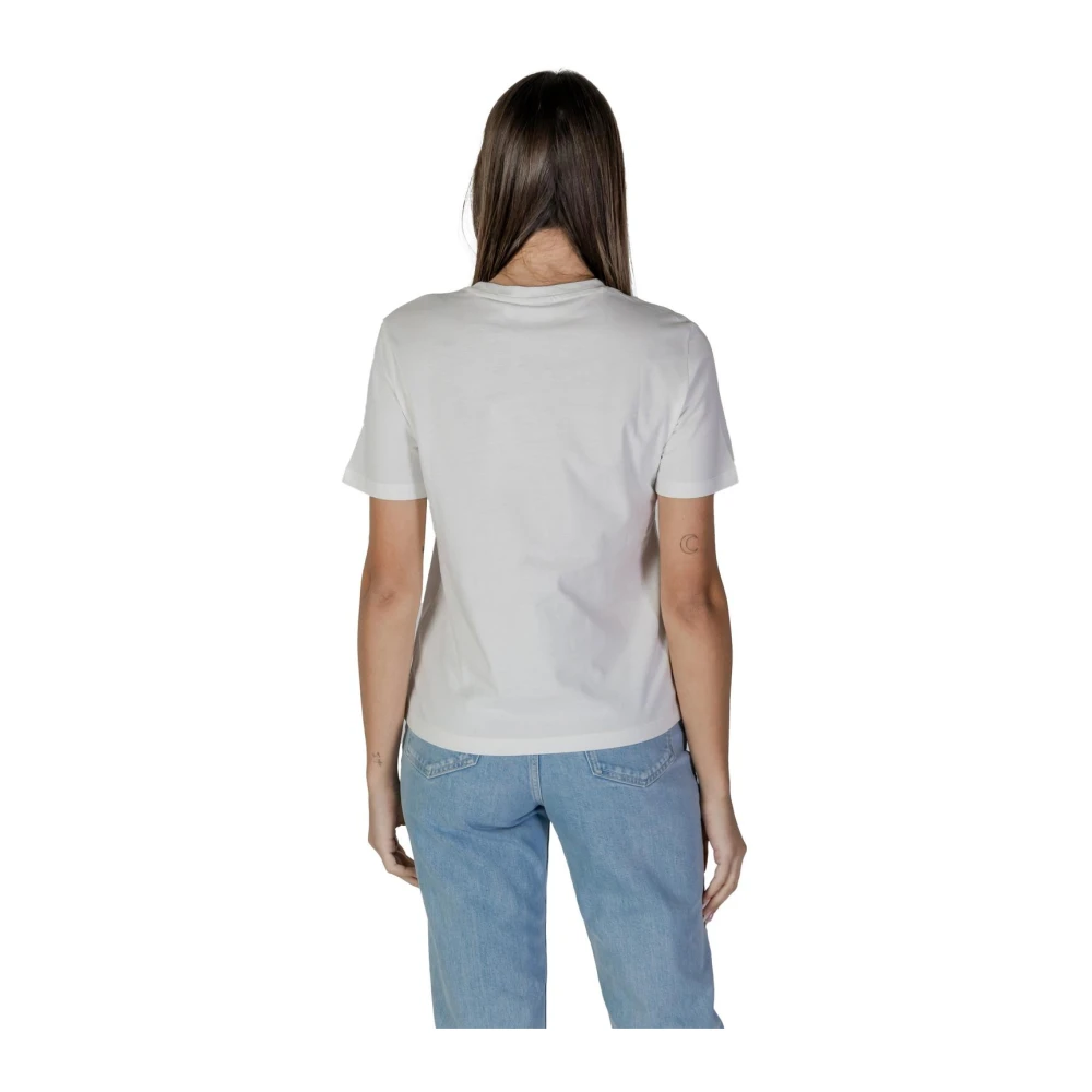 Vila Wit Katoenen Ronde Hals T-Shirt White Dames