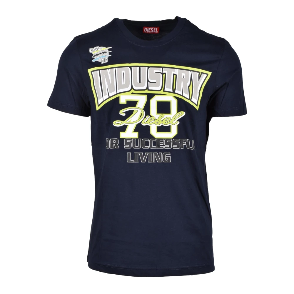 Diesel Katoenen T-shirt Blue Heren