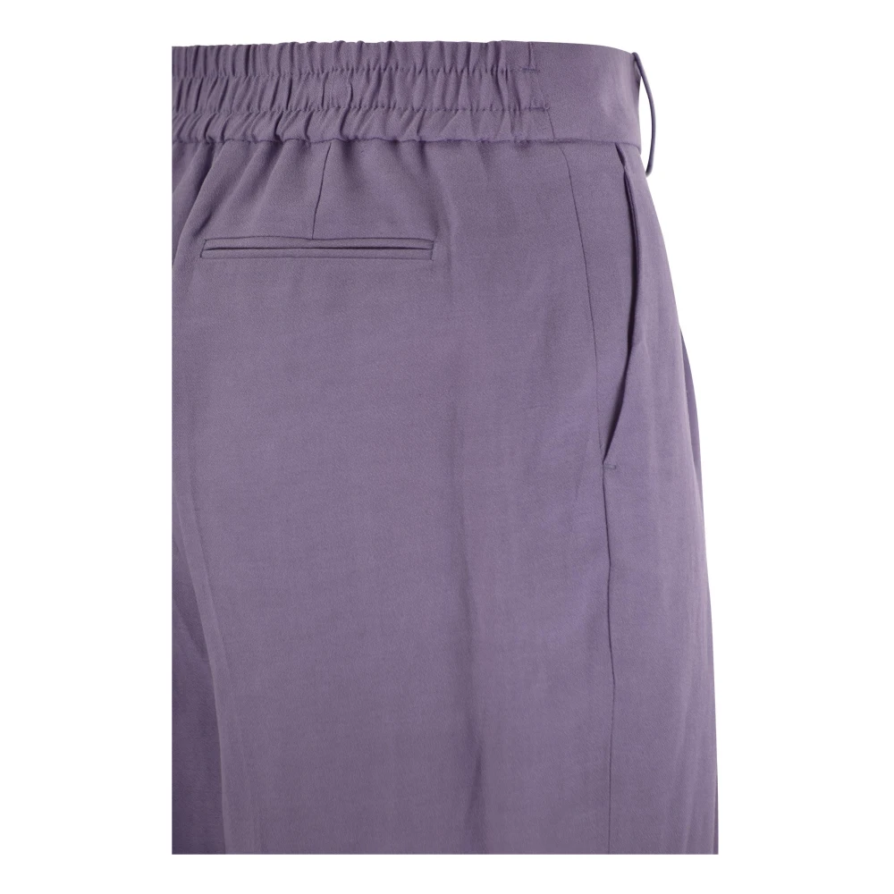 PT Torino Cropped Trousers Purple Dames