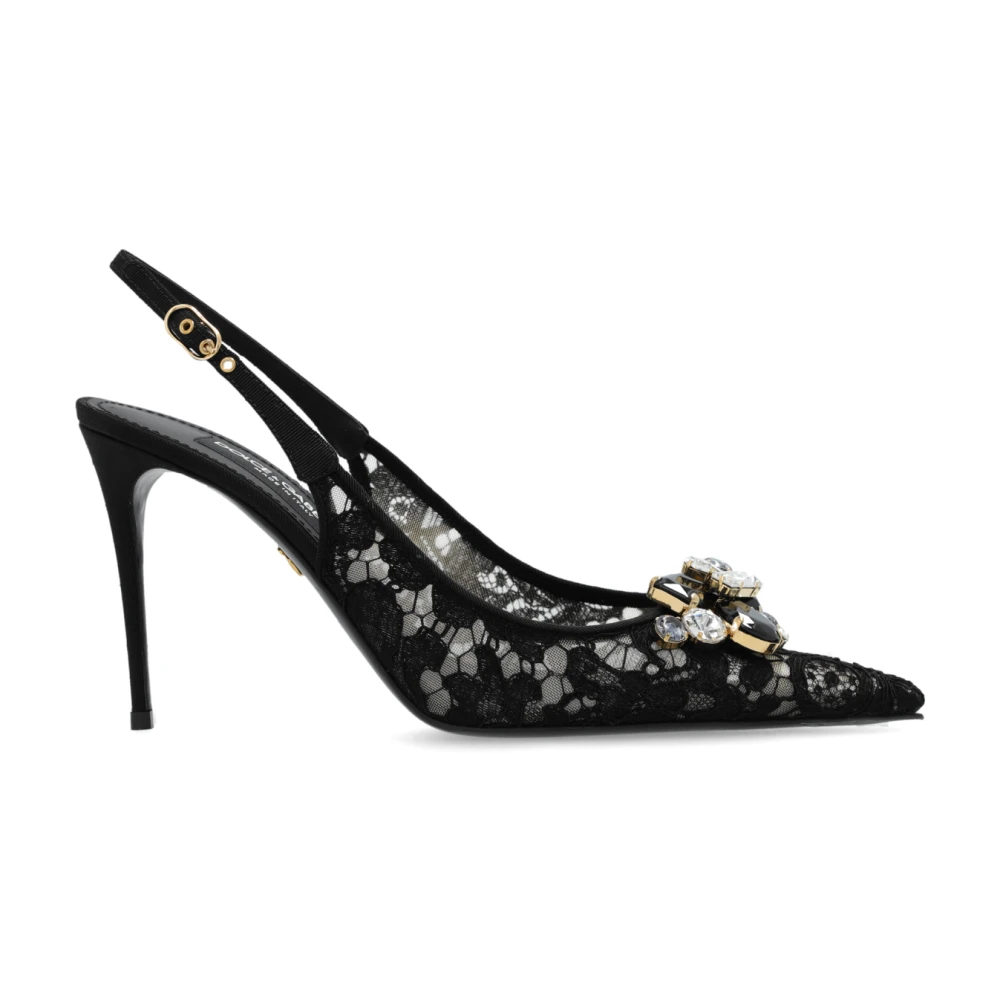 Dolce & Gabbana Vrouw Zwart Schoenen Dames, 39 Eu, Hakken Schoenen Lollo