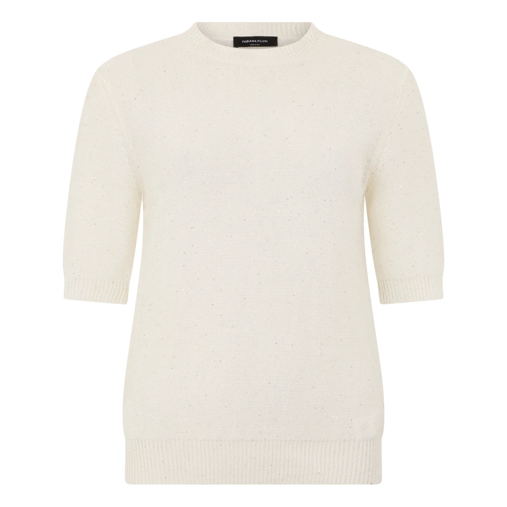 Fabiana Filippi Beige Round-Neck Jumper - Female - Round-Neck Knitwear - Xs - Knitwear
