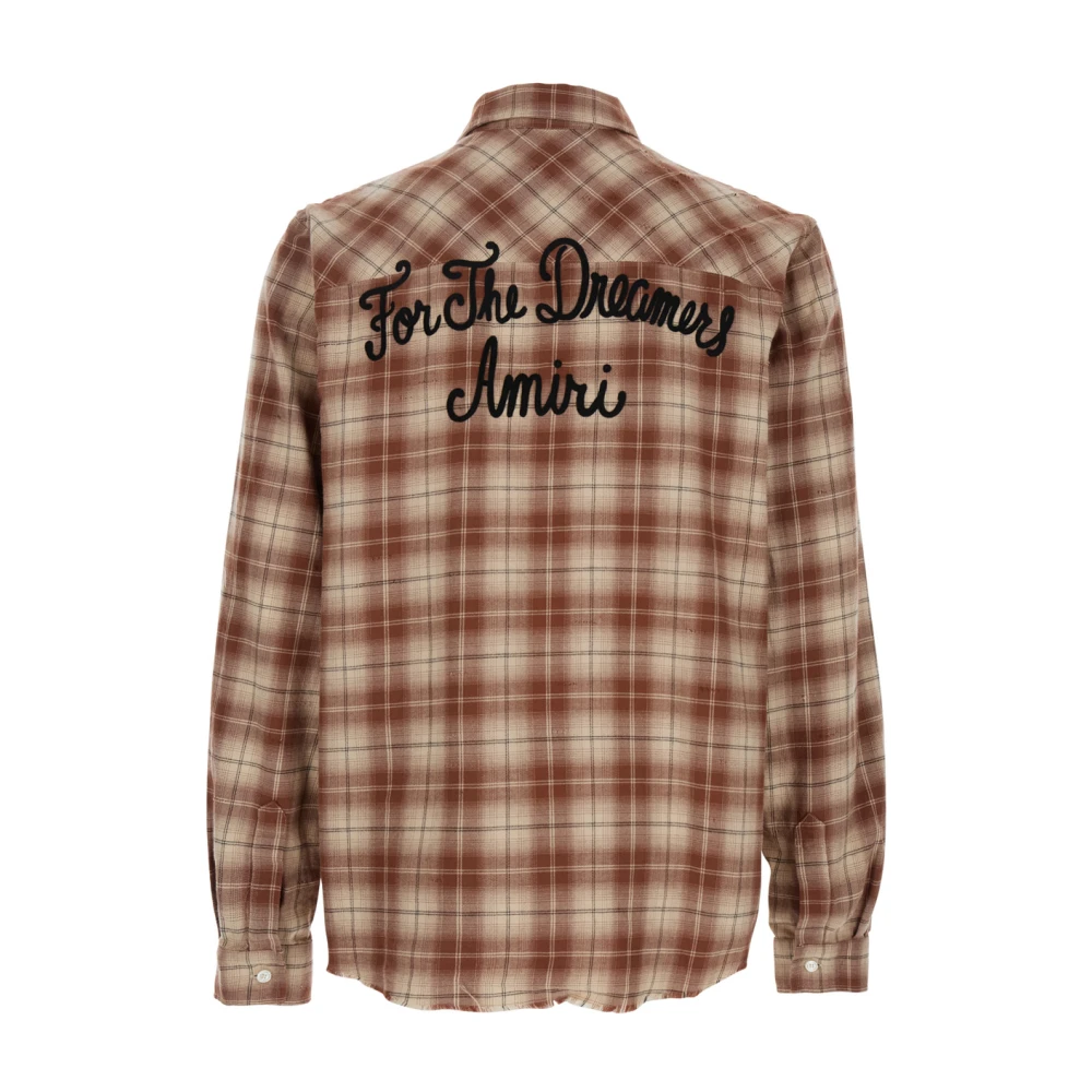 Amiri Logo Print 'Shotgun' Beige Shirt Beige Heren