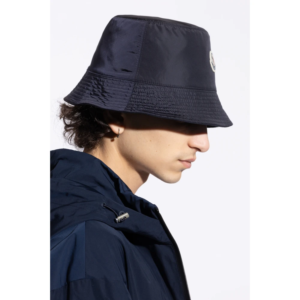 Moncler Hoed met logopatch Blue Heren