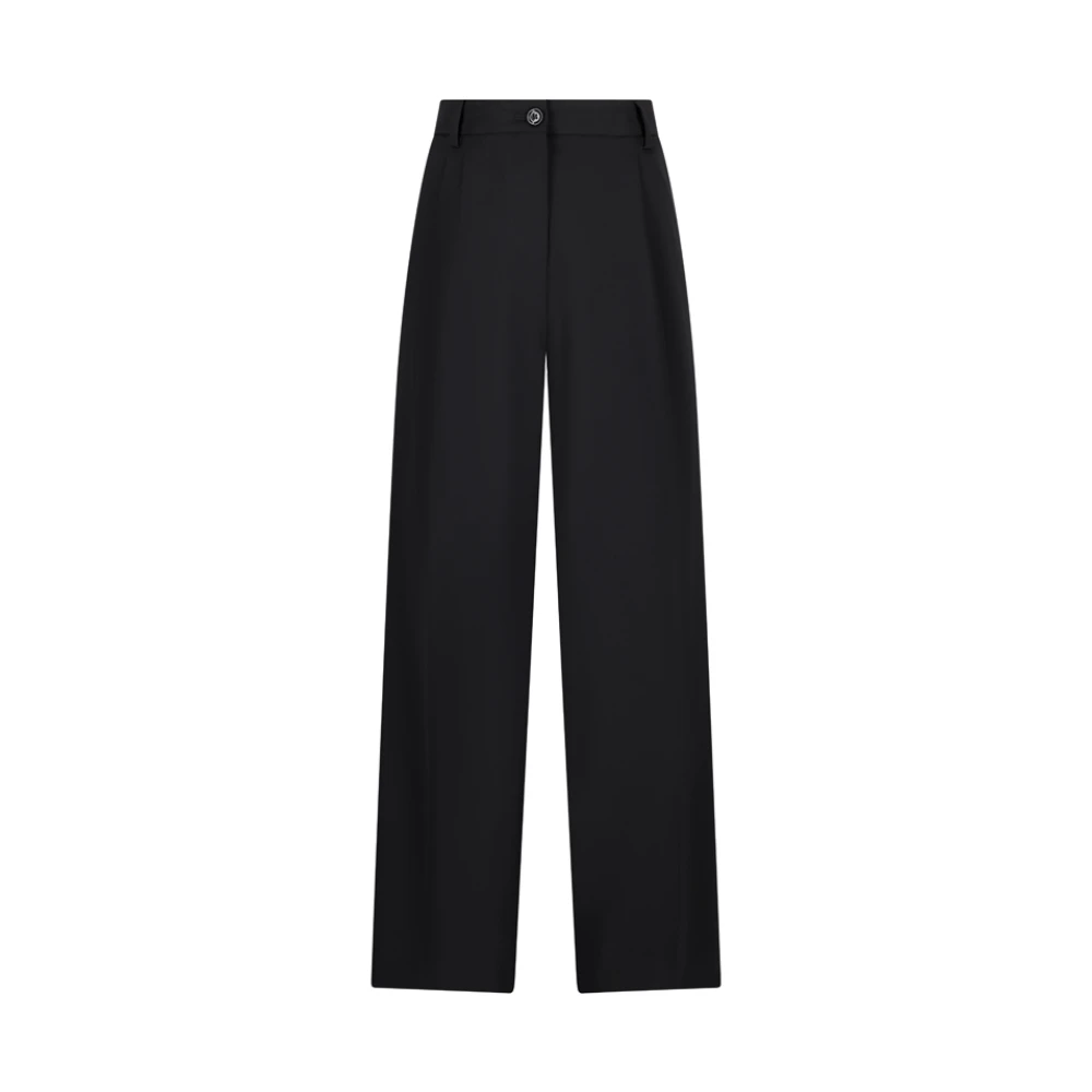 Dolce & Gabbana Women's Black Stretch Wool Trousers