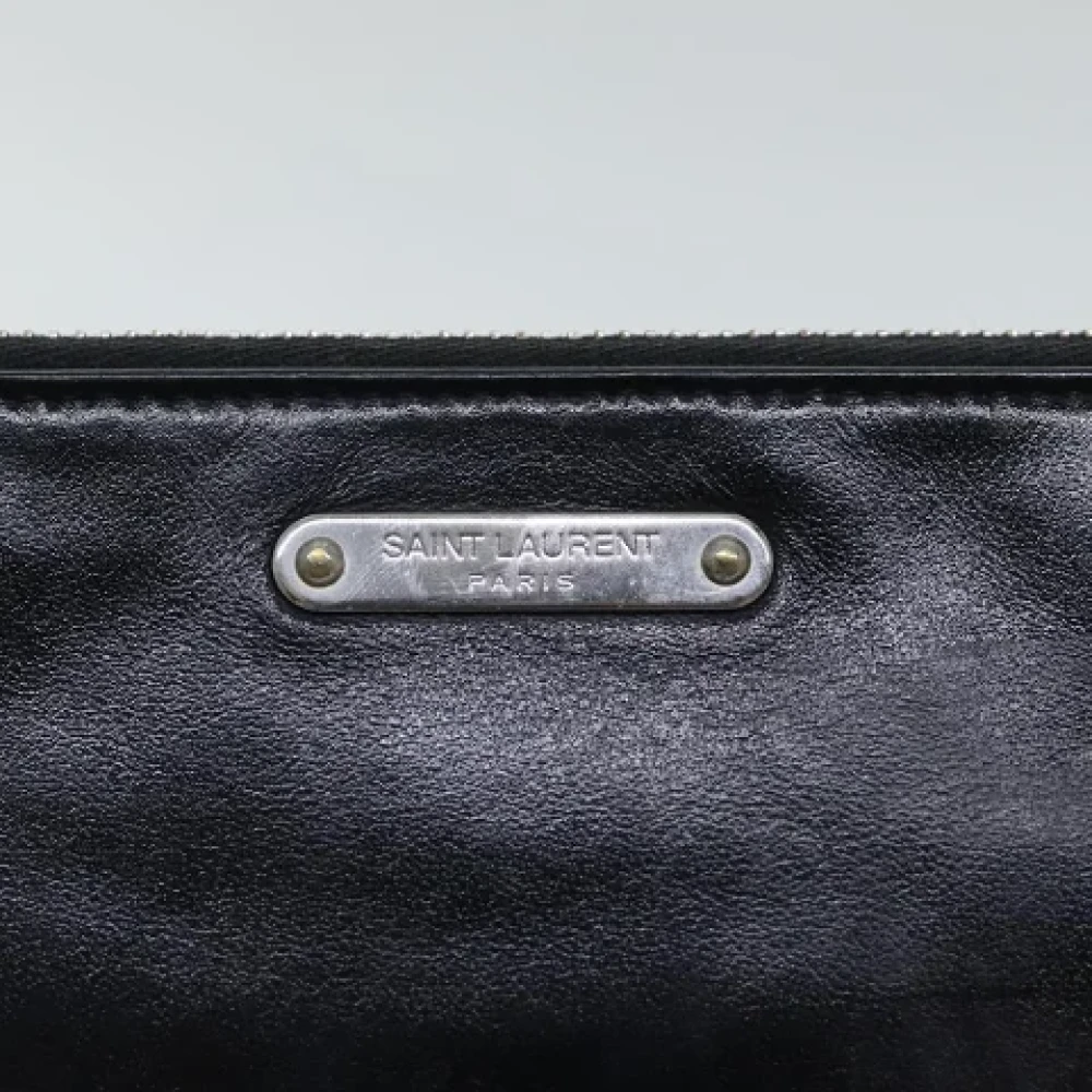 Saint Laurent Vintage Pre-owned Leather clutches Black Dames