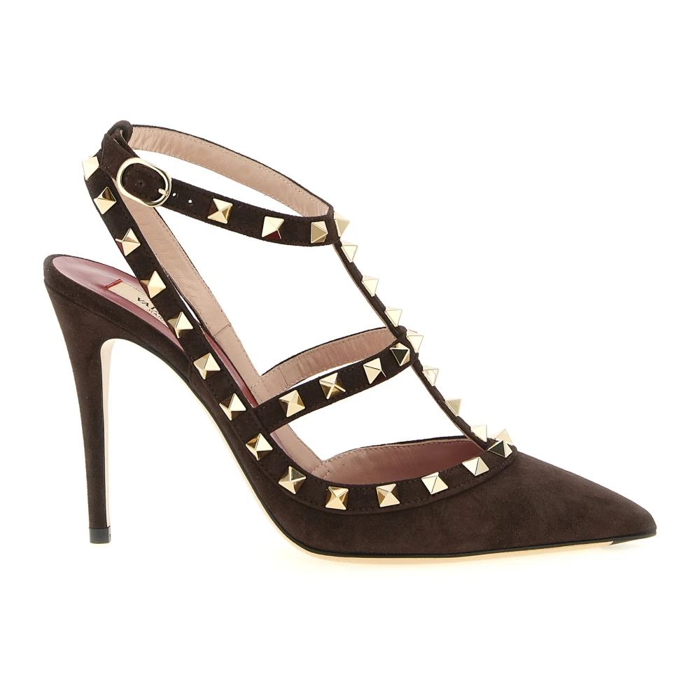 Valentino Garavani Zapatos De Salón Rockstud De Ante Shoes Mujer Marrón 37 1/2 Eu