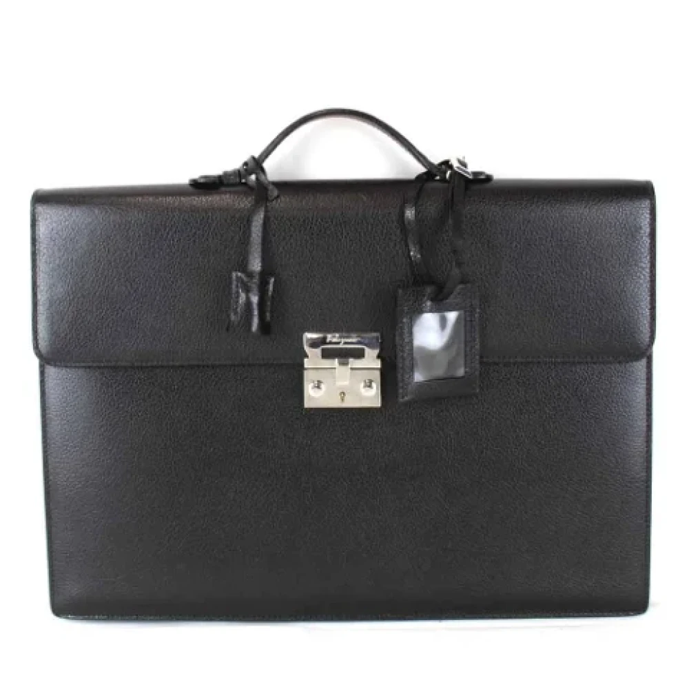 Salvatore Ferragamo Pre-owned Leather handbags Black Dames