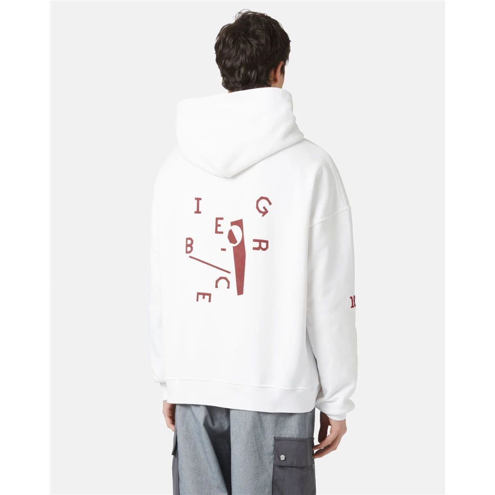 Iceberg Sweatshirt met capuchon en bedrukt logo Beige Heren