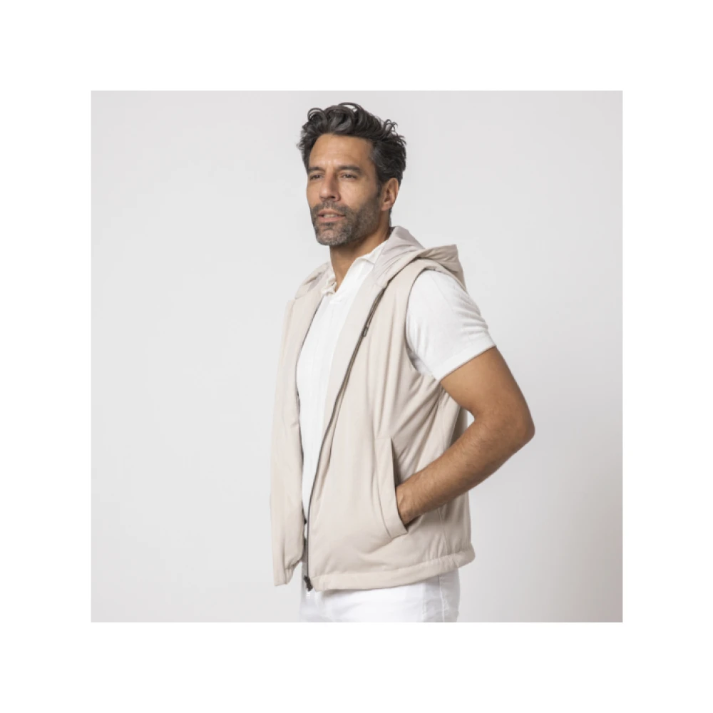 Herno Mouwloze capuchontrui met capuchon Beige Heren