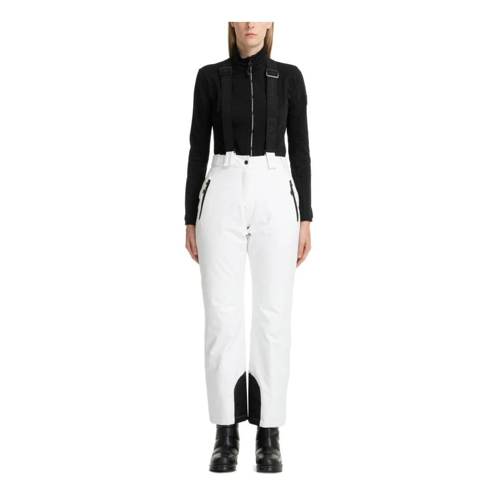 Emporio Armani EA7 Hoge Taille Ski Broek Effen Logo White Dames