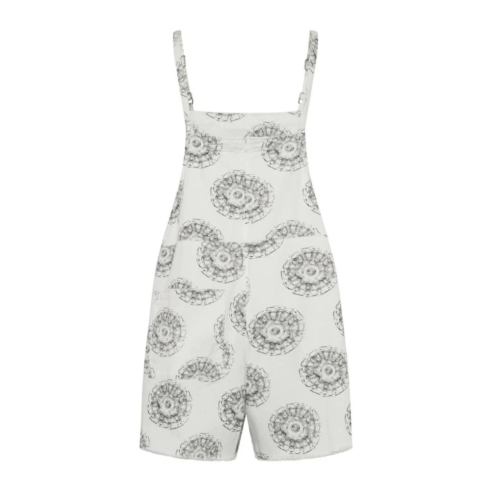 One Teaspoon Witte Denim Jurk met Schoudervullingen White Dames