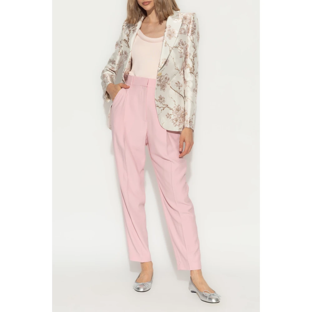 alexander mcqueen Bloemenpatroon blazer Beige Dames