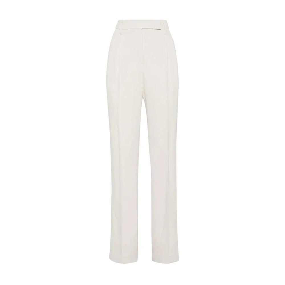 BRUNELLO CUCINELLI Ivoor Broeken Aw24 Damesmode Beige Dames
