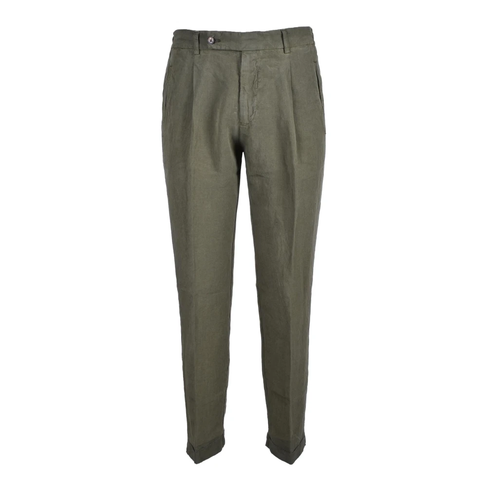 Berwich Lyocell Linnen Broek Green Heren